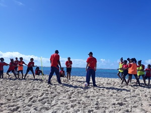 Beach soccer match in Rodrigues